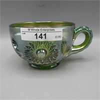 Millersburg green Hobstar & Feather punch cup.