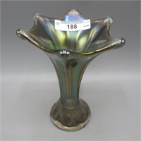 Imp. 5.5" smoke Morning Glory vase w/4.25"