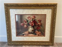 Tulips in a Vase Print Framed by Jennie Tomao
