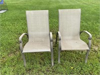 2 Metal and fabric Patio Chairs