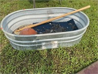 Galvanized Water Trough 45  x 24 in. 12 in deep.
