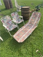 3 Metal and Cloth Lawn Chairs