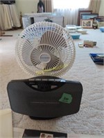 oscillating fan and small electric heater
