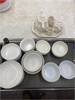 Ceramic bowls, tea set