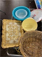 Decor trays, basket, bowls