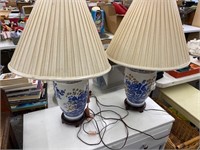 Blue & white ceramic lamps