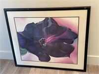 Large Purple Flower Print Framed