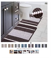 Striped Shag Chenille Bathroom Rug Toilet Sets