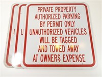 Private Property Parking Signs (x3)