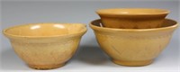 Three Yellowware Mixing Bowls