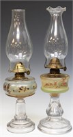 Two Glass Fluid Lamps