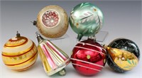 Six Vintage Christmas Ornaments