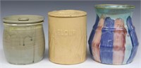 Three Pottery Canisters