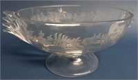 Hawkes Etched Glass Bowl