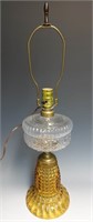 Amber and Colorless Glass Table Lamp