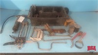 Plastic Tray w/ Wrenches, Caulking gun,