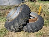 Two 14.9-28 Goodyear tires