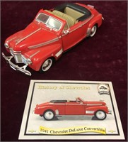 1941 Chevy DeLuxe Convertible Scaled Model Car