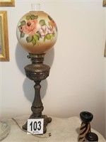 Vintage Gone with the Wind Lamp with Painted