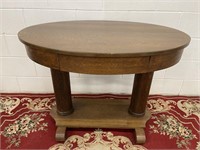 Fine Oak Double Column Entrance Table