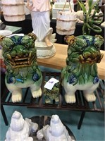 Pair of large foo dogs