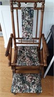Vintage rocking chair and footstool