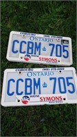 Pair of Ontario license plates
