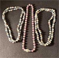 Lot of Beaded Necklaces simulated Pearls