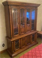 Two Piece Wood China Cabinet