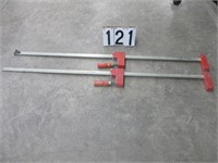 Pair of 50" Bessey wood bar clamps