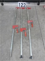 3 50" Bessey wood bar clamps