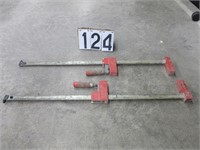 Pair of 33" Bessey wood bar clamps