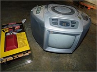 Chain saw sharpener and small tv
