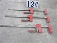 3 24" Bessey wood bar clamps