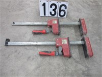 Pair of 18" Bessey wood bar clamps