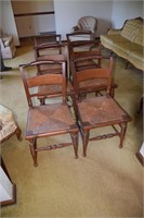 Set of 6 Cherry Hitchcock Style Chairs Rope