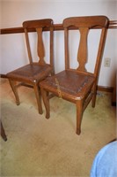 2 T-Back Oak Chairs