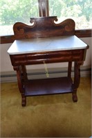 19th Century Empire Marble Top Wash Stand with