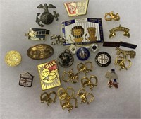 Lot of Vintage, Some Military, Collectible Pins