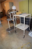 2 Metal Tables with Shelves