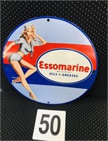 Essomarine Enamel Pinup Sign
