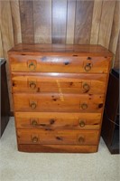 5 Drawer Pine Chest and Matching Dresser with