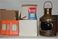 Brass Lamp, Box of Candles