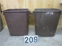 2 Rubbermaid trash receptacles