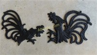 Assorted Cast Iron, Wall Hanging Rooster, Wagner