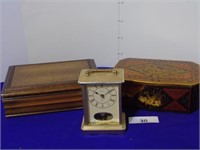 Jewellry Box, Tin and Clock