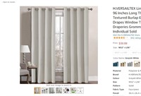 H.VERSAILTEX Linen Blackout Curtain 96 Inches Long