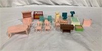 Box lot of dollhouse pieces