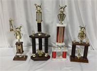 Box lot of trophies