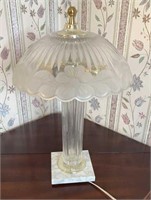 Glass lamp with marble base 19"